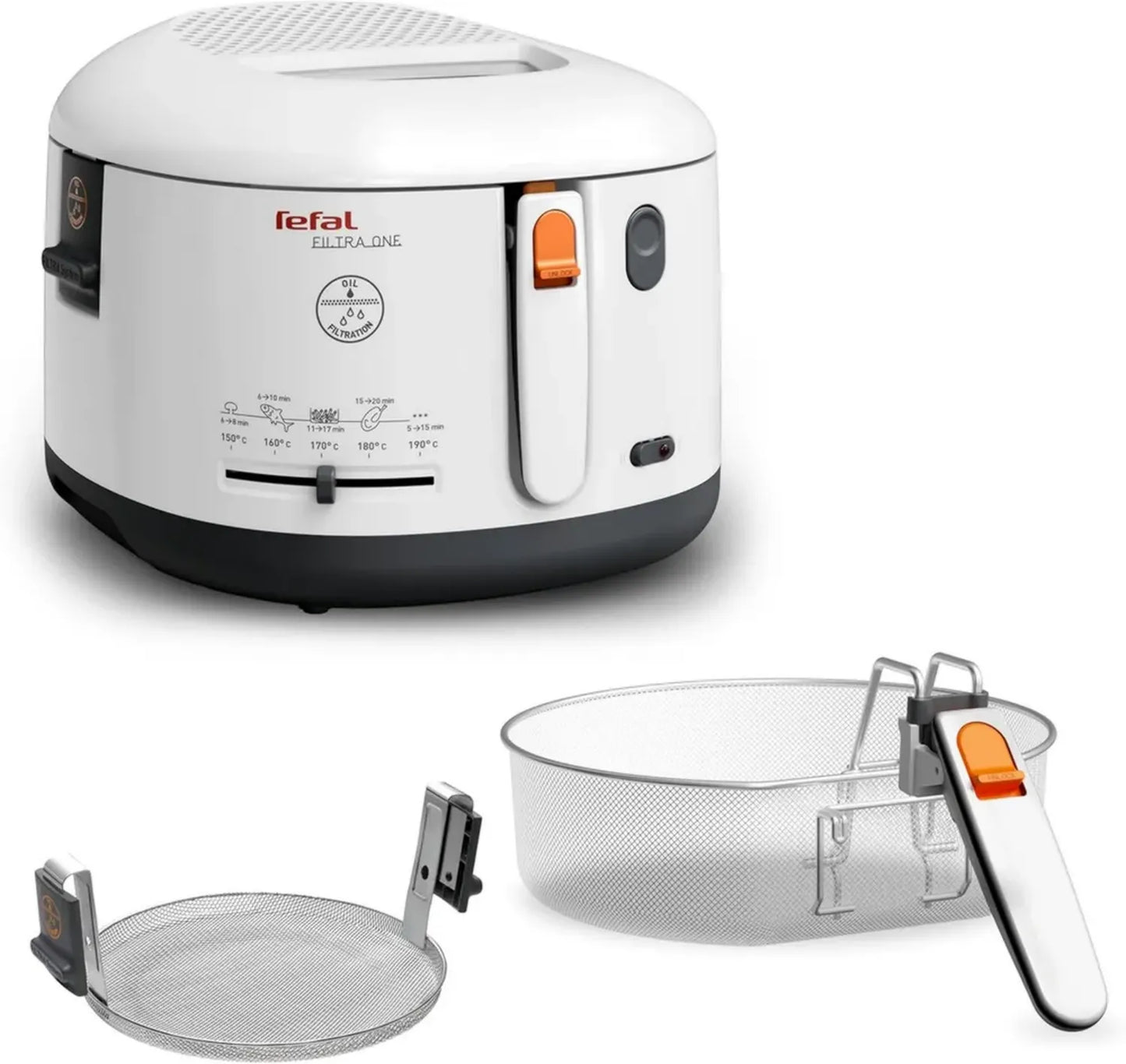 Tefal Filtra One - Friteuse avec Filtration, Température Ajustable, Antiadhésif, Blanc, Modèle FF163111