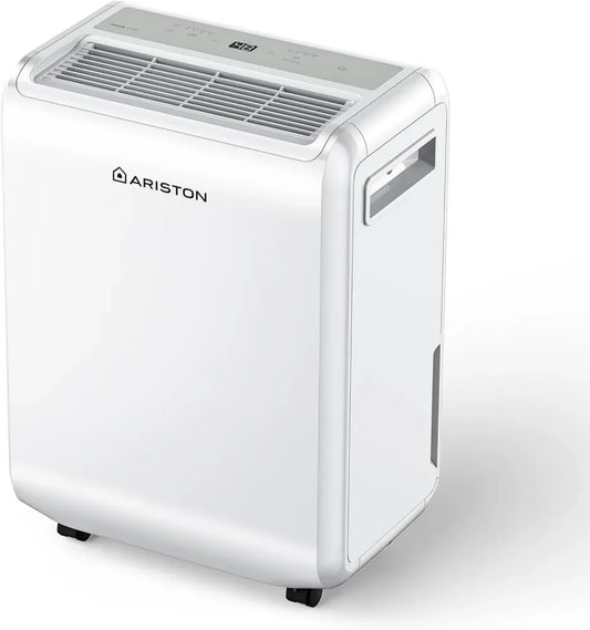 Déshumidificateur Ariston DEOS EVO 10 - Élimine 10L/jour - Réservoir 1,89L - Purification d'air - Modes Auto et Sec - Pour salle de bain et cave jusqu'à 30m²