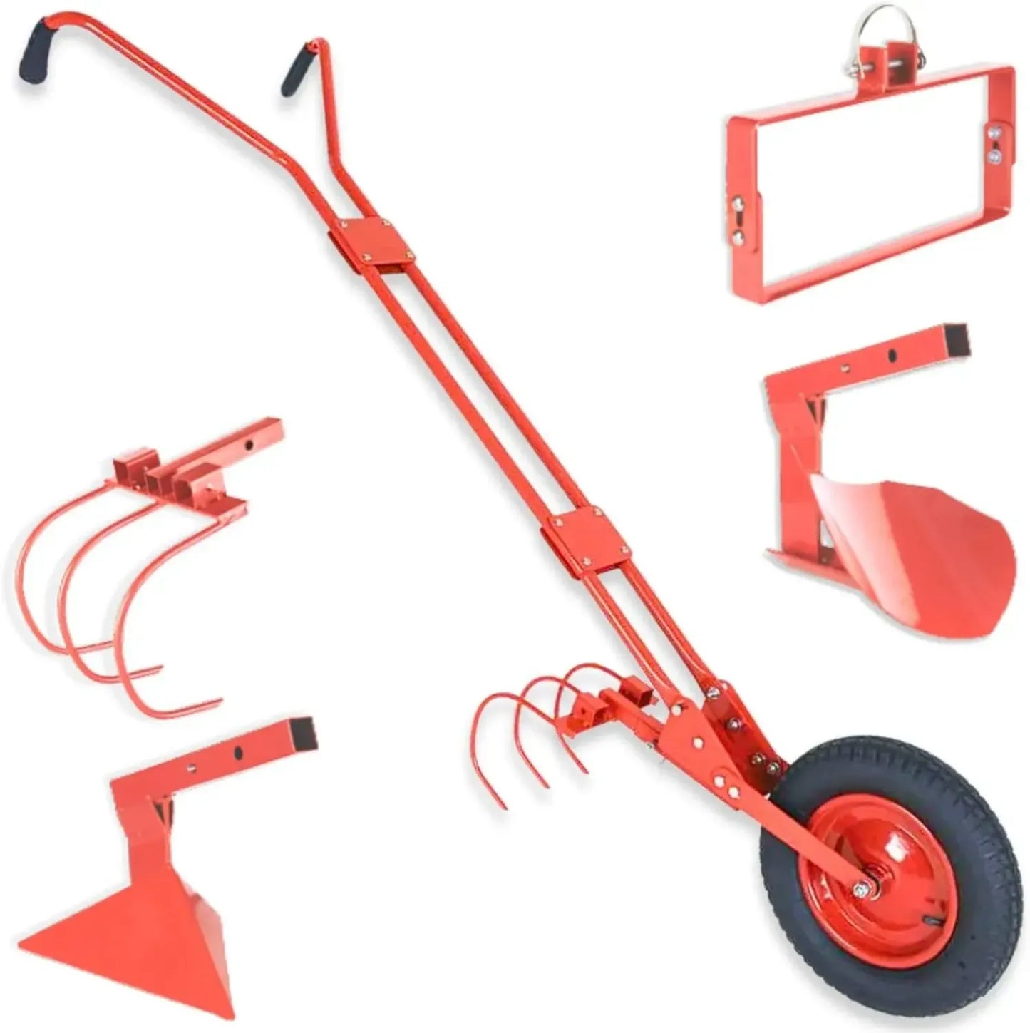 Cultivateur Manuel Multifonction 4 en 1 pour Jardin, 40 cm