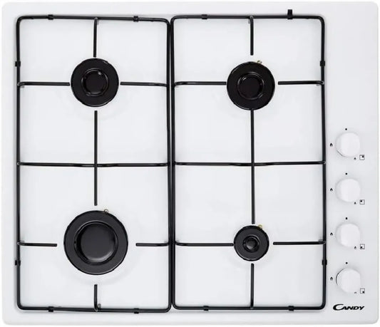 Plaque de Cuisson Gaz Candy 60 cm 4 Feux Blanc Intégrée