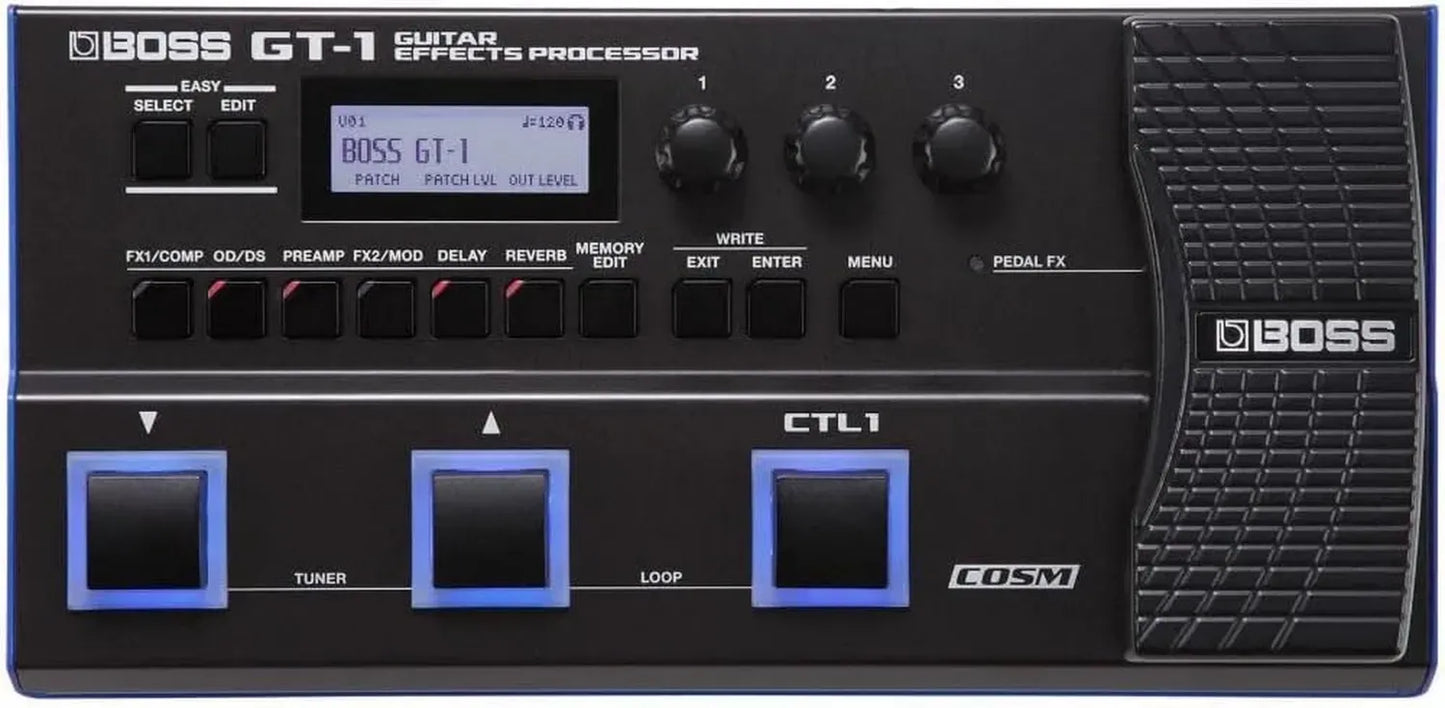 BOSS GT-1 Multi-effets Guitare Compact avec Amplis et Éditions Faciles