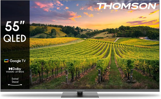 Téléviseur QLED 55'' Thomson 4K UHD Smart TV, HDR10, Dolby Audio, Wi-Fi, Bluetooth, Triple Tuner, HDMI, CI+