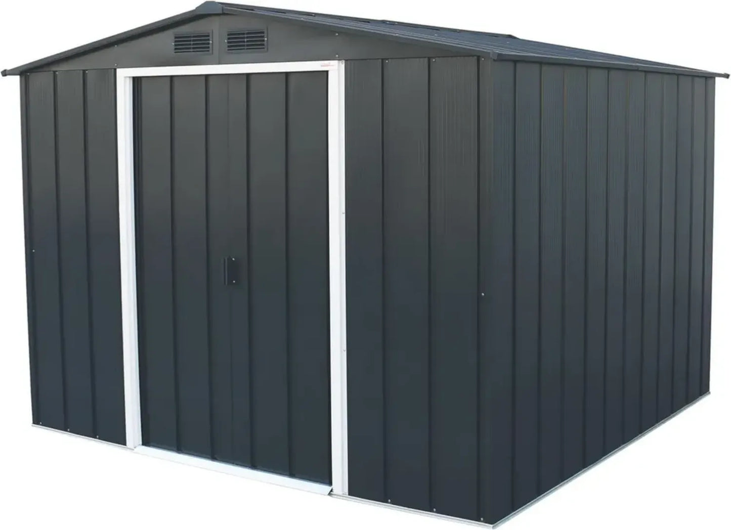 Abri de Jardin en Métal Galvanisé 8x8 Duramax ECO, Anthracite, Toit Renforcé Sans Entretien