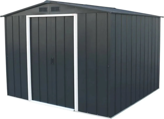 Abri de Jardin en Métal Galvanisé 8x8 Duramax ECO, Anthracite, Toit Renforcé Sans Entretien