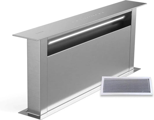 Klarstein Royal Flush Eco 75 Hotte de Cuisine Silencieuse - A++ Énergie, 720 m³/h, Éclairage LED, Commande Tactile, Acier Inoxydable