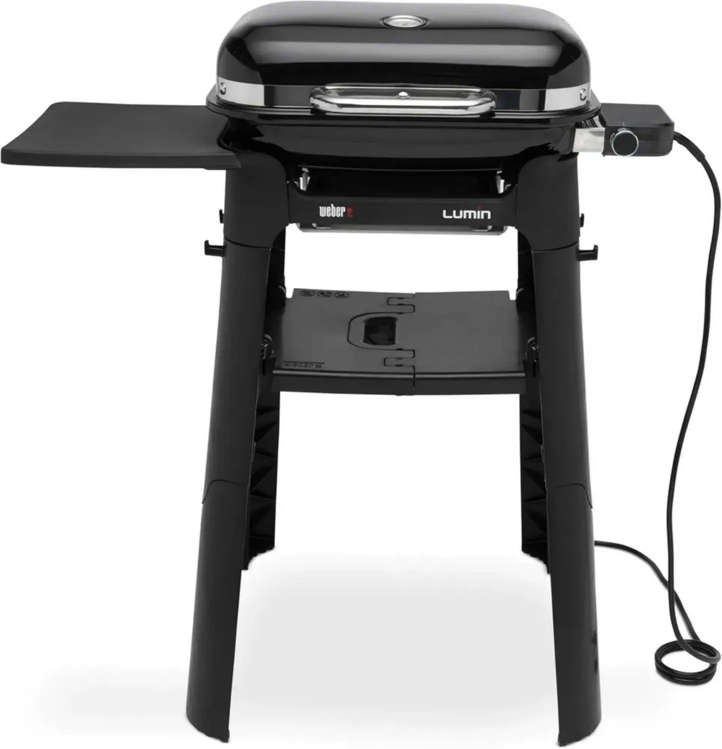 Barbecue Électrique Portable Weber Lumin Compact avec Stand, Cuisson Polyvalente, Surface 43x32 cm, Noir