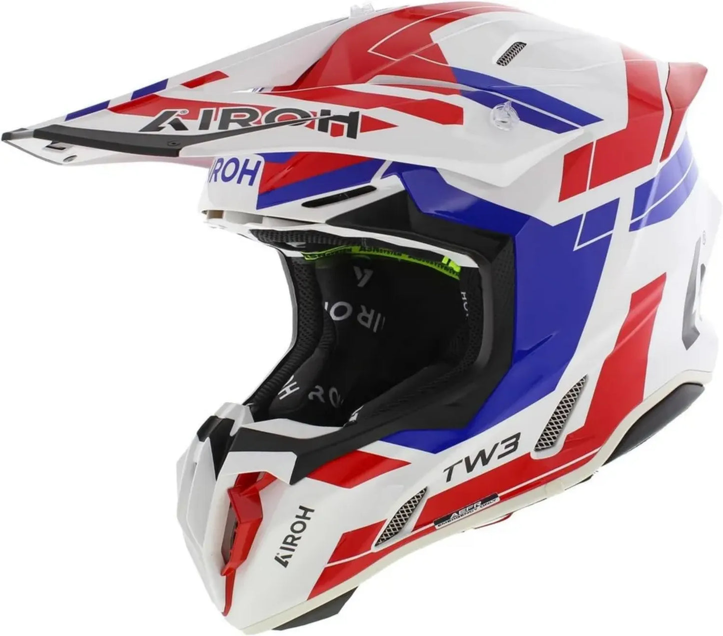 Casque Moto Cross Airoh Twist 3.0 - Style Dynasty Blanc/Bleu/Rouge