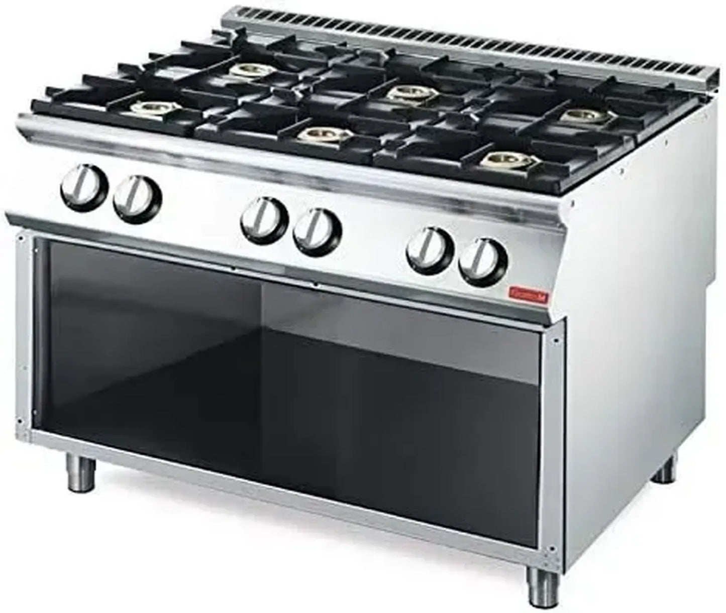 Cuisinière professionnelle 6 feux 33,5 kW avec soubassement ouvert - Gastro M