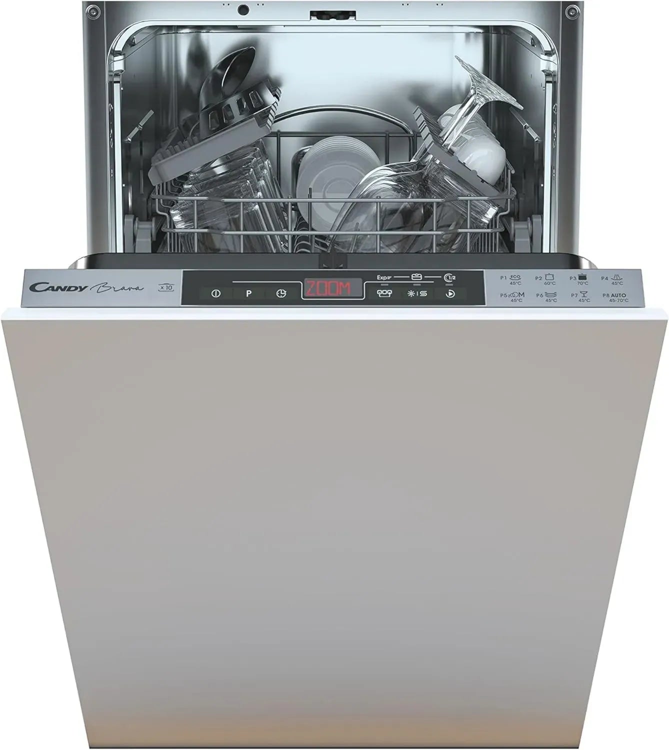 Lave-vaisselle Encastrable Candy 45 cm Slim, 10 Couverts, Classe E, 8 Programmes
