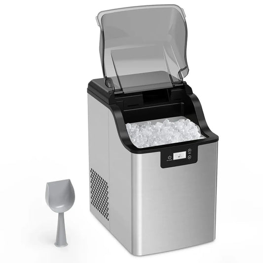 Machine à glaçons compacte en acier inoxydable, 20 kg/24 h, avec fonction autonettoyante et minuterie