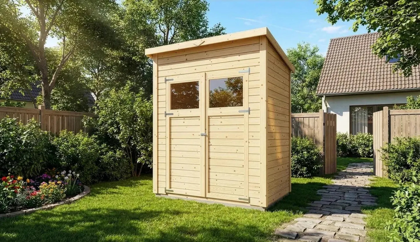 Abri de Jardin en Bois Carlsson Mollie | Remise à Outils Extérieure | Construction Préfabriquée Rectangulaire avec Toit Monopente