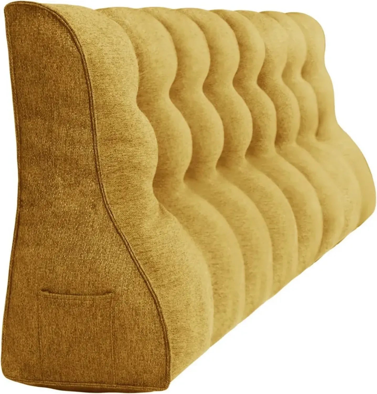 Oreiller de Lecture Triangulaire Jaune 200 CM pour Canapé et Lit