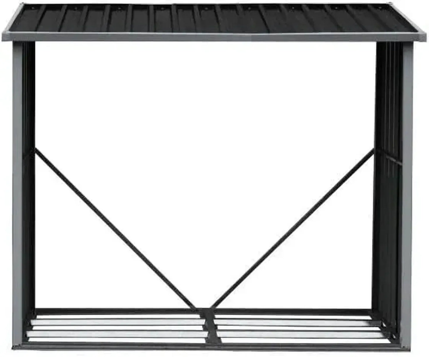 Abri à Bûches en Métal Galvanisé 2,23 m³ - 182x83x148 cm - DERWOOD