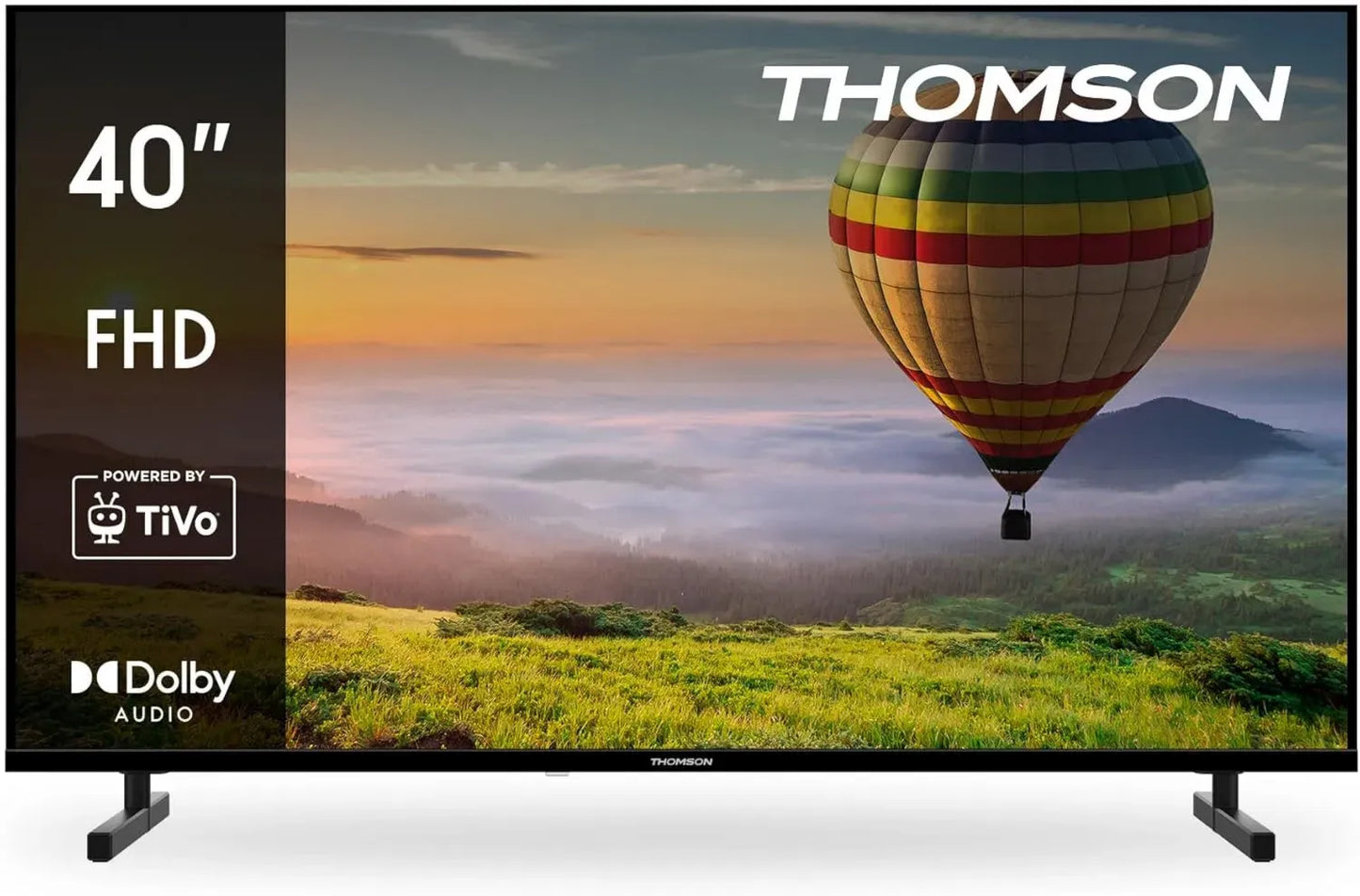 THOMSON Téléviseur LED Smart 40 Full HD, Wi-Fi, Commande Vocale, HDR10, Dolby Audio, Triple Tuner, HDMI, USB, 1.5Go RAM, 8Go Stockage