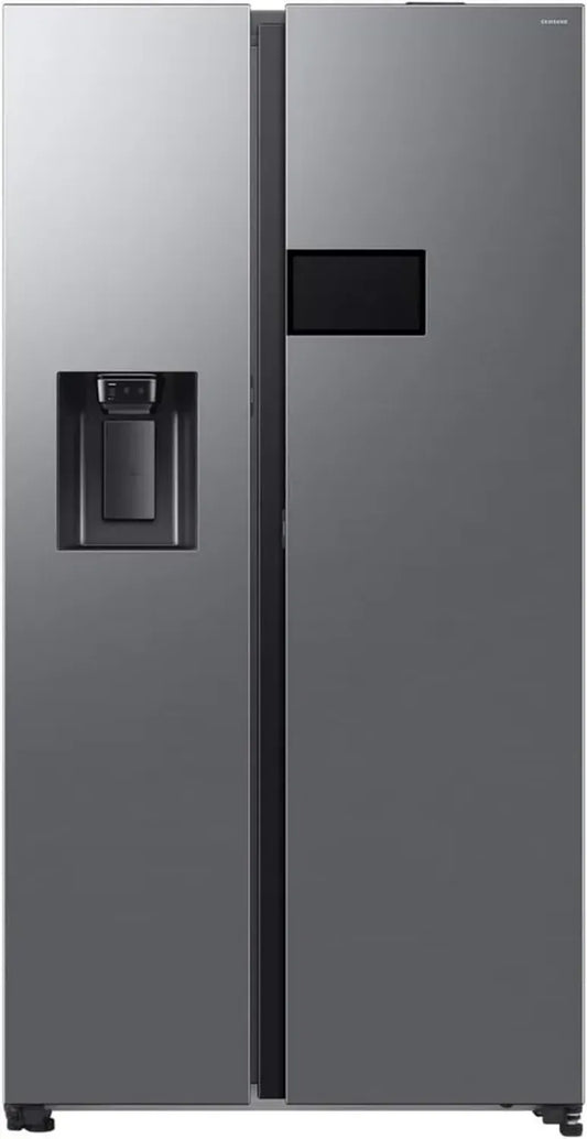 Réfrigérateur Américain Samsung 621L avec Écran LCD AI, Distributeur d'Eau et Glaçons, Inox Argenté