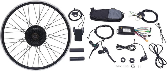 Ensemble de Conversion Vélo Électrique 36V 500W Roue Arrière avec Écran LCD et Capteur de Vitesse PAS
