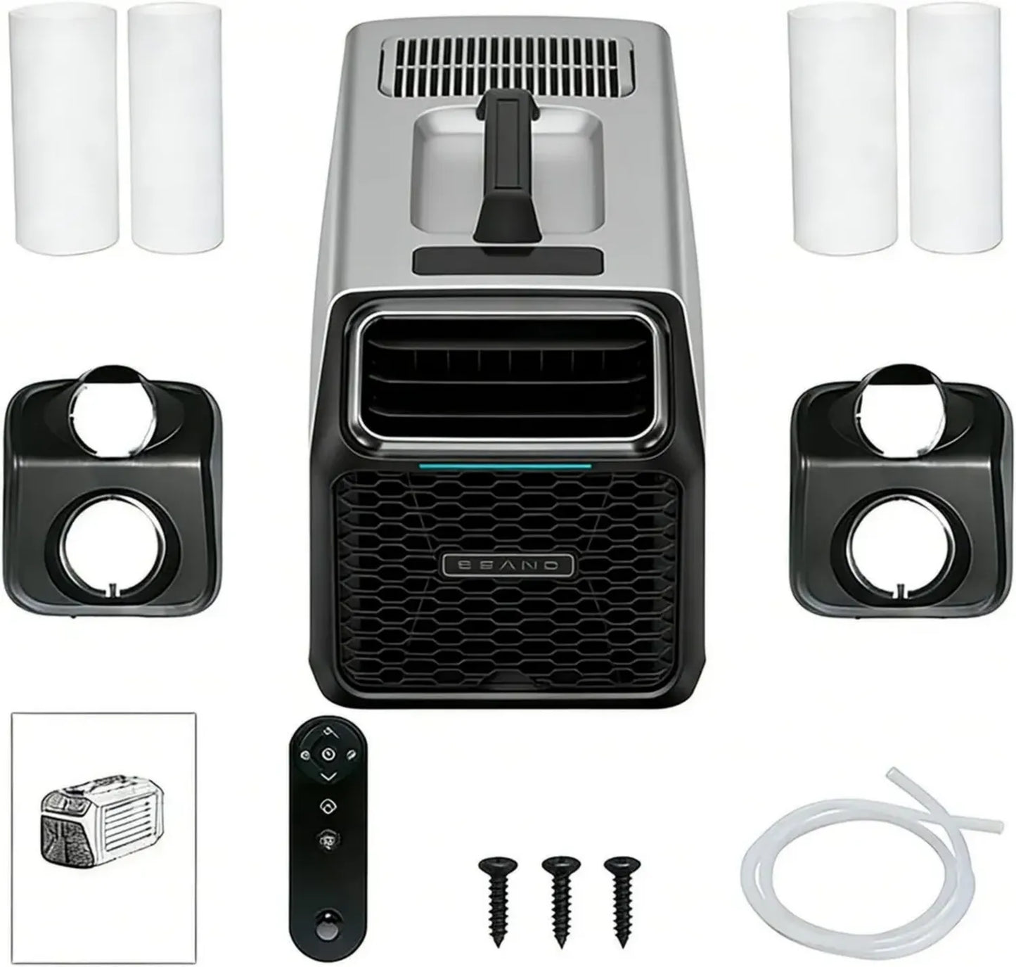 Climatiseur portable 5000 BTU pour camping-car et tente, compresseur intégré, fonction déshumidification, 110-220V DC, gris