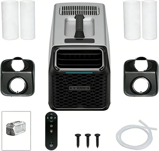 Climatiseur portable 5000 BTU pour camping-car et tente, compresseur intégré, fonction déshumidification, 110-220V DC, gris