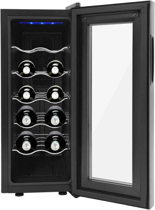 Cave à Vin Réfrigérée pour 12 Bouteilles avec Écran LED et Contrôle Tactile