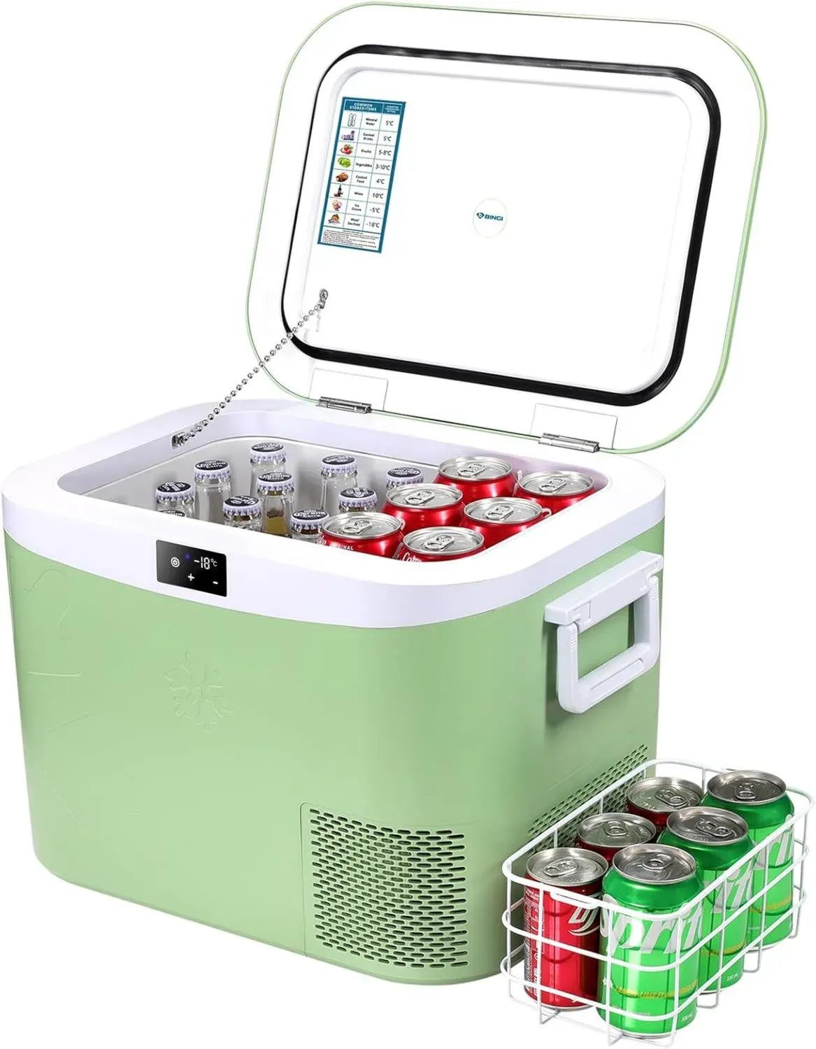 Réfrigérateur Portable 18L avec Compression - Refroidissement Jusqu'à -18°C, Multi-Voltage pour Véhicules et Maison
