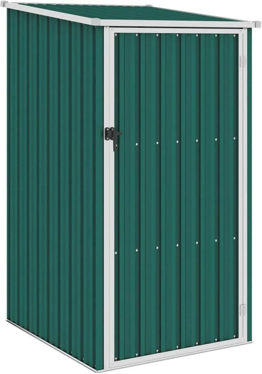 Abri de Jardin en Acier Galvanisé Vert avec Porte 87x98x159 cm