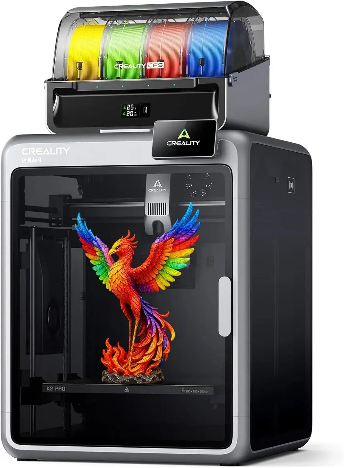 Imprimante 3D Creality K2 Pro Combo, Multicolore avec IA, Vitesse 600mm/s, Assemblée, Nivellement Auto, Grand Volume 300x300x300mm