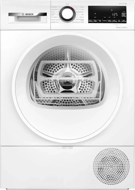 Sèche-linge Bosch Série 6 avec pompe à chaleur 8 kg - Blanc
