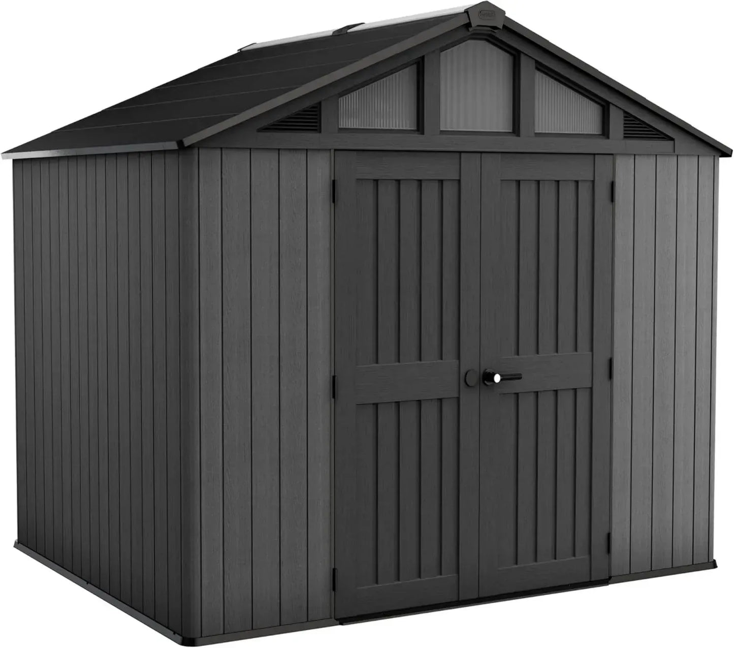 Keter Abri de Jardin 7.7 m² en Résine et Métal, Anthracite Imitation Bois
