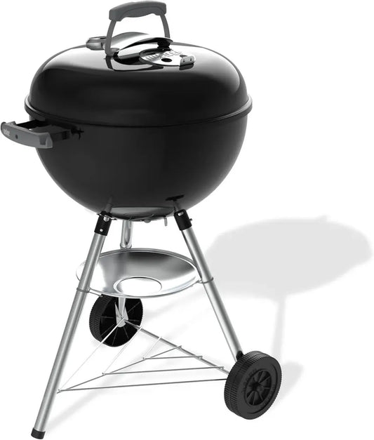 Barbecue à Charbon Weber Bar-B-Kettle 2026 - Couvercle Émaillé, Grille 47 cm, Thermomètre, Noir/Argent