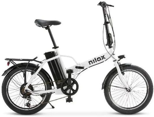 Nilox Vélo Électrique Pliable J1 Pro, Autonomie 40 km, Moteur 36V/250W, Batterie Amovible 36V/8Ah, Pneus 20x2.1', 6 Vitesses