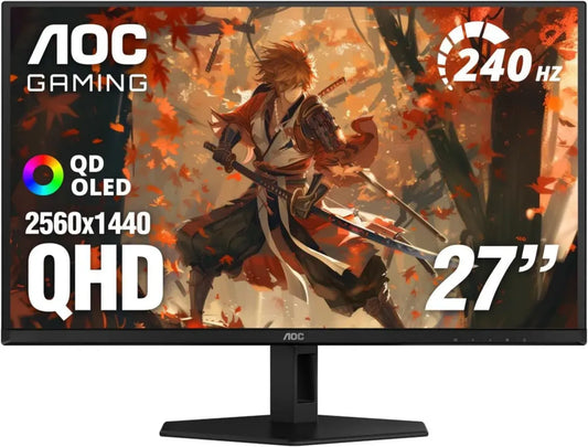 AOC Q27GAZD Écran Gaming OLED 27' QHD 240Hz 0,03ms, HDMI 2.0, DisplayPort, G-Sync Compatible, Optimisé Console