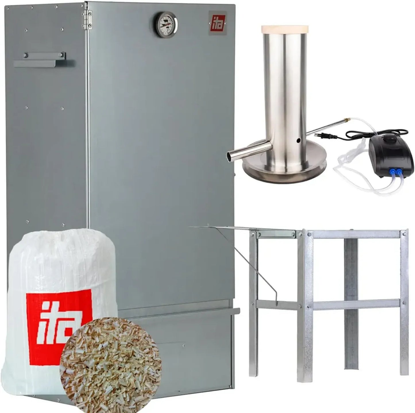 Fumoir en Acier Européen avec Générateur de Fumée et Thermomètre - 81 cm, 3 Niveaux
