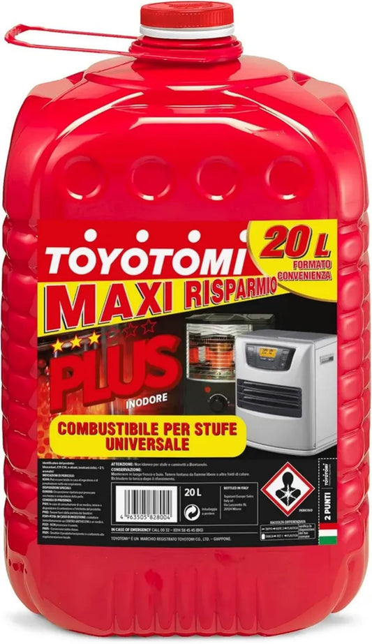 Toyotomi PLUS20L Pure : Carburant Universel pour Poêles Électriques et Mécaniques, Qualité Japonaise, Économie Maximale 20L