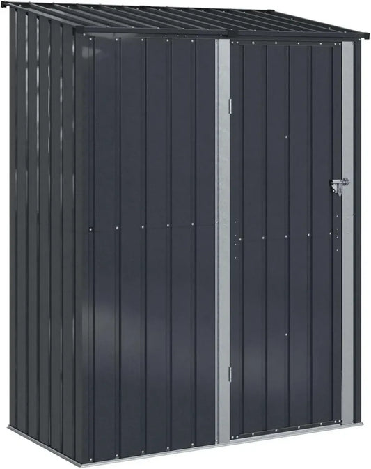 Cabane de Jardin en Métal Anthracite 153,5 x 86 x 200 cm pour Rangement d'Outils