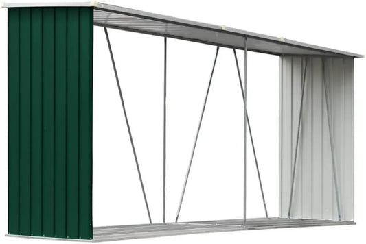 Abri de Jardin en Acier Galvanisé pour Bois 330x84x152 cm Vert