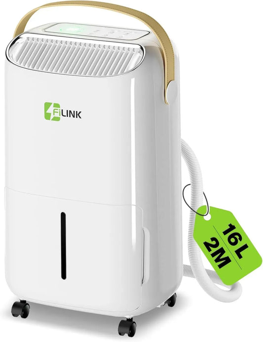 Déshumidificateur Électrique 16L/Jour avec Minuterie, Sécurité Enfants et Anti-Débordement, Pour Maison et Cave, 110m³