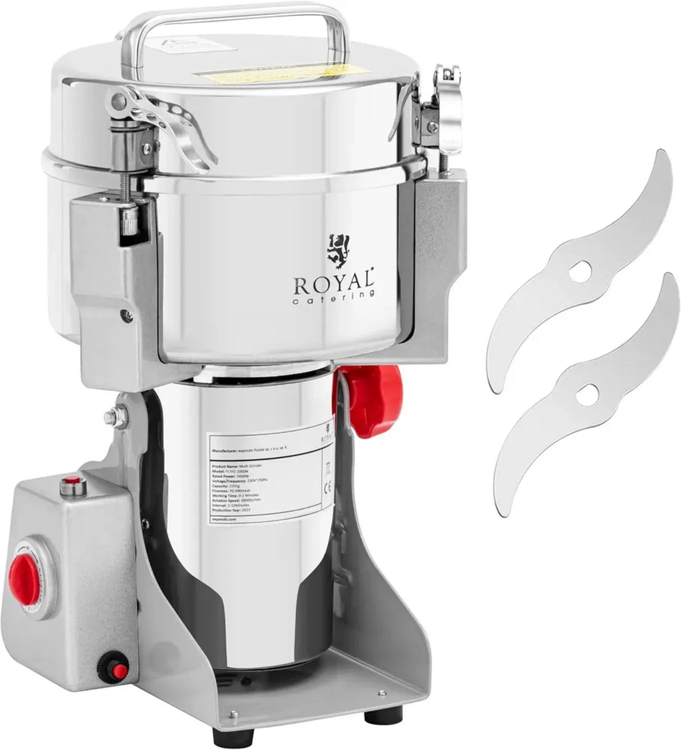 Moulin Électrique à Épices 2000g, 3400W – Royal Catering