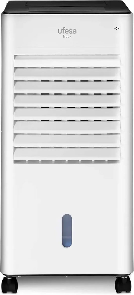 Climatiseur Mobile Ufesa CL604 3-en-1: Refroidissement, Ionisation et Ventilation, 65W, Écran Tactile, Réservoir 5L, Programmation 12h, Télécommande Incluse
