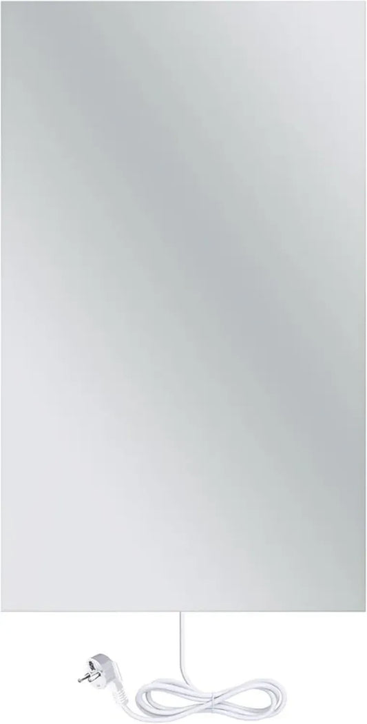 Radiateur Électrique Infrarouge en Verre Miroir 600W, 60x90cm, Fixation Murale