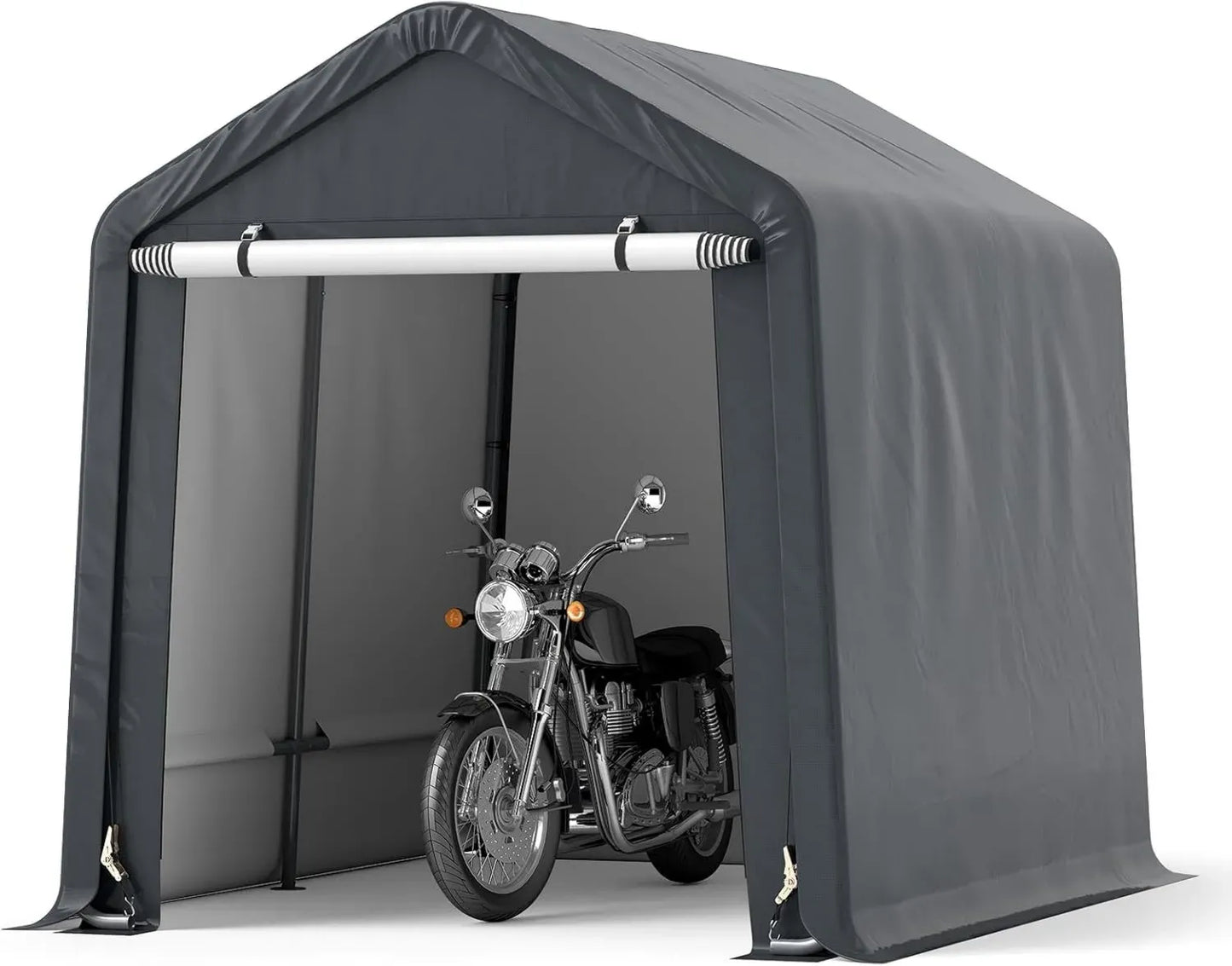 Abri de Jardin Portable en PE 195 x 240 x 214 cm, Protection Solaire et Imperméable, Idéal pour Voiture et Moto