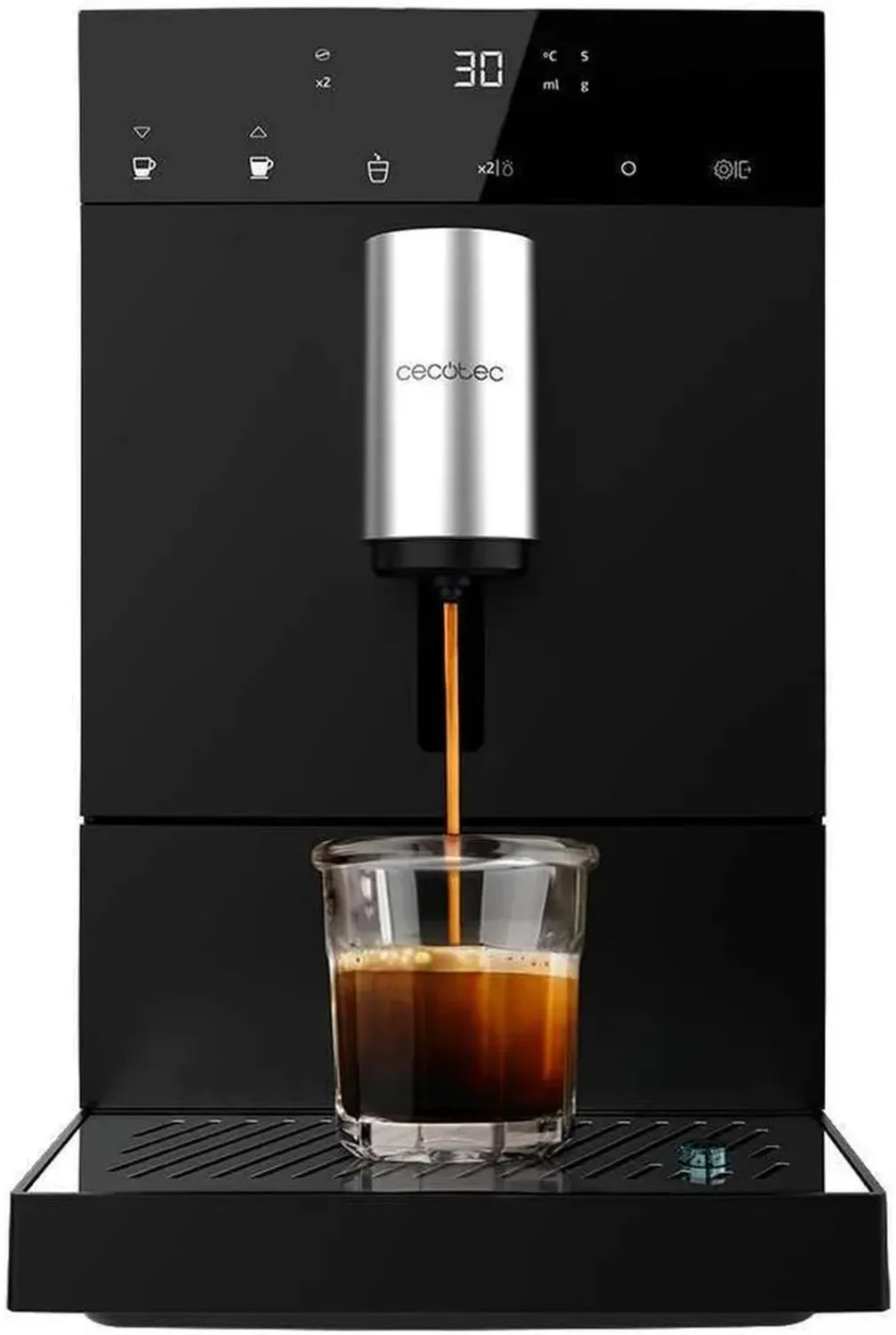 Cecotec Machine à Café Grains Compacte, 19 Bars, Système Thermoblock, Moulure Fraîche, Réservoir 150g, 1,1L