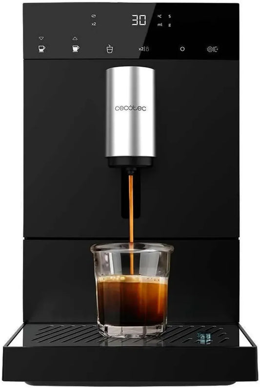 Cecotec Machine à Café Grains Compacte, 19 Bars, Système Thermoblock, Moulure Fraîche, Réservoir 150g, 1,1L