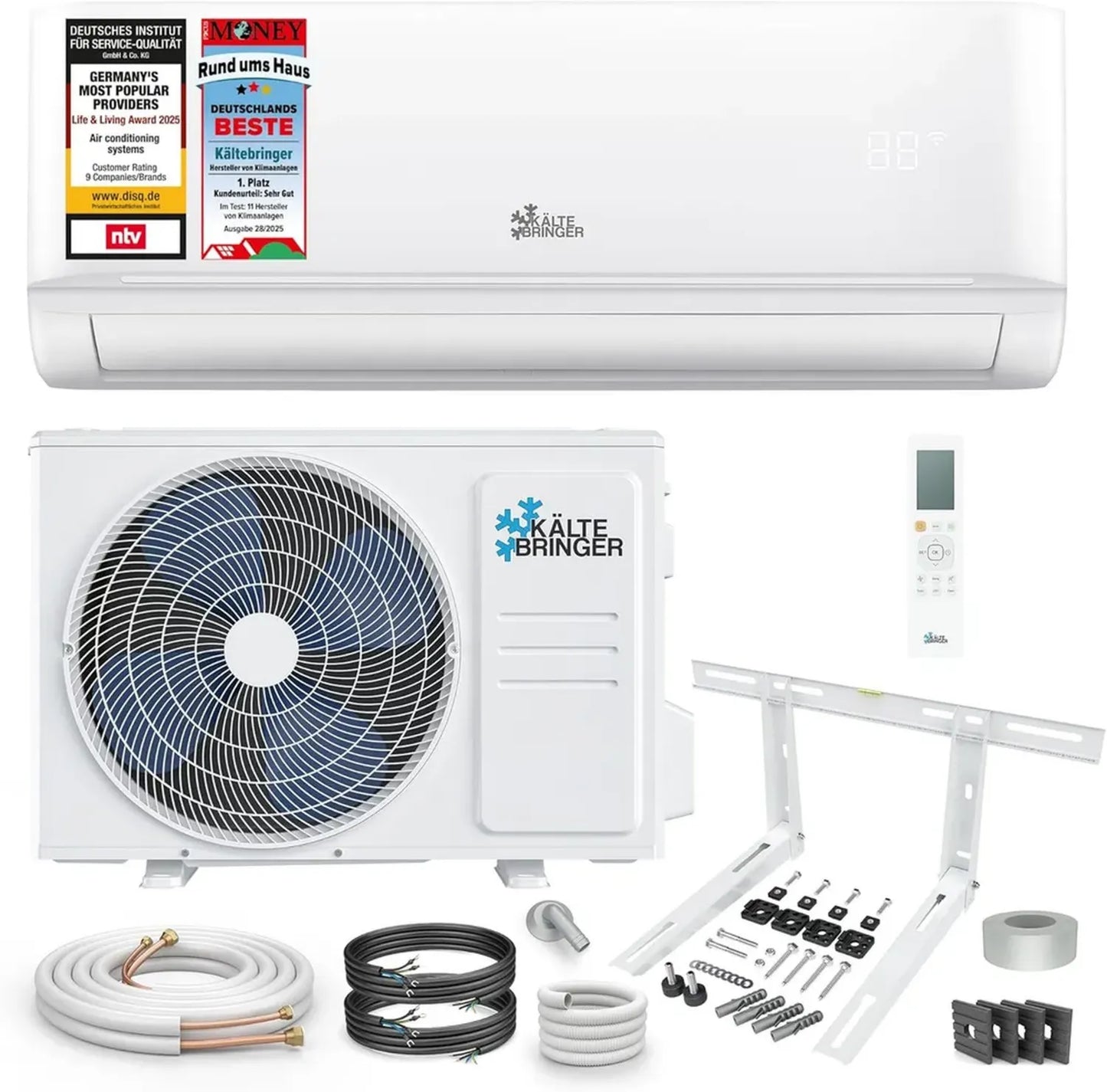 Climatiseur Split 12000 BTU - Chauffage, WiFi, Application - Silencieux et Économique - Support Mural Inclus - Marque Allemande