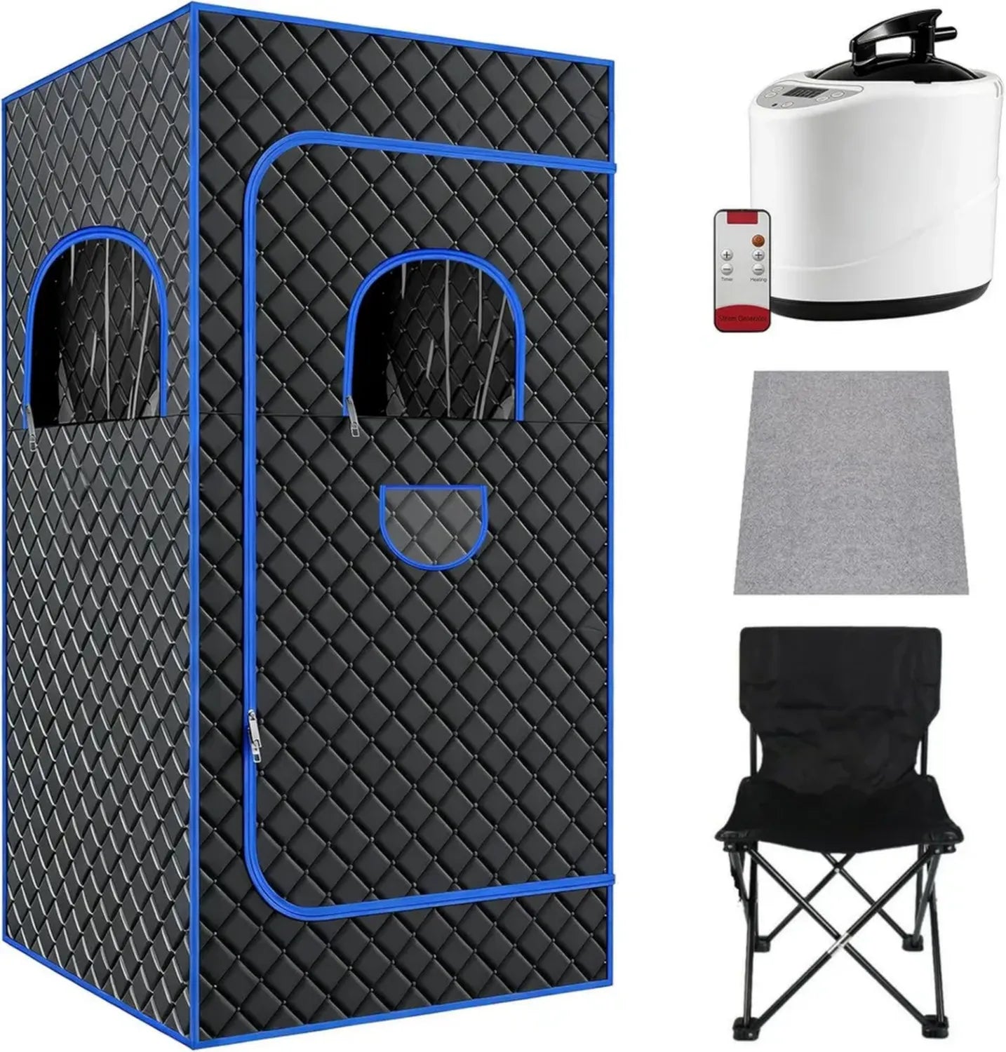 Sauna à Vapeur Portatif Pliable - Tente de Sauna Mobile avec Générateur 3L et Télécommande - Cabine Personnelle pour Maison