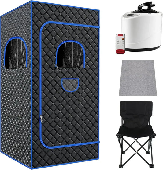 Sauna à Vapeur Portatif Pliable - Tente de Sauna Mobile avec Générateur 3L et Télécommande - Cabine Personnelle pour Maison