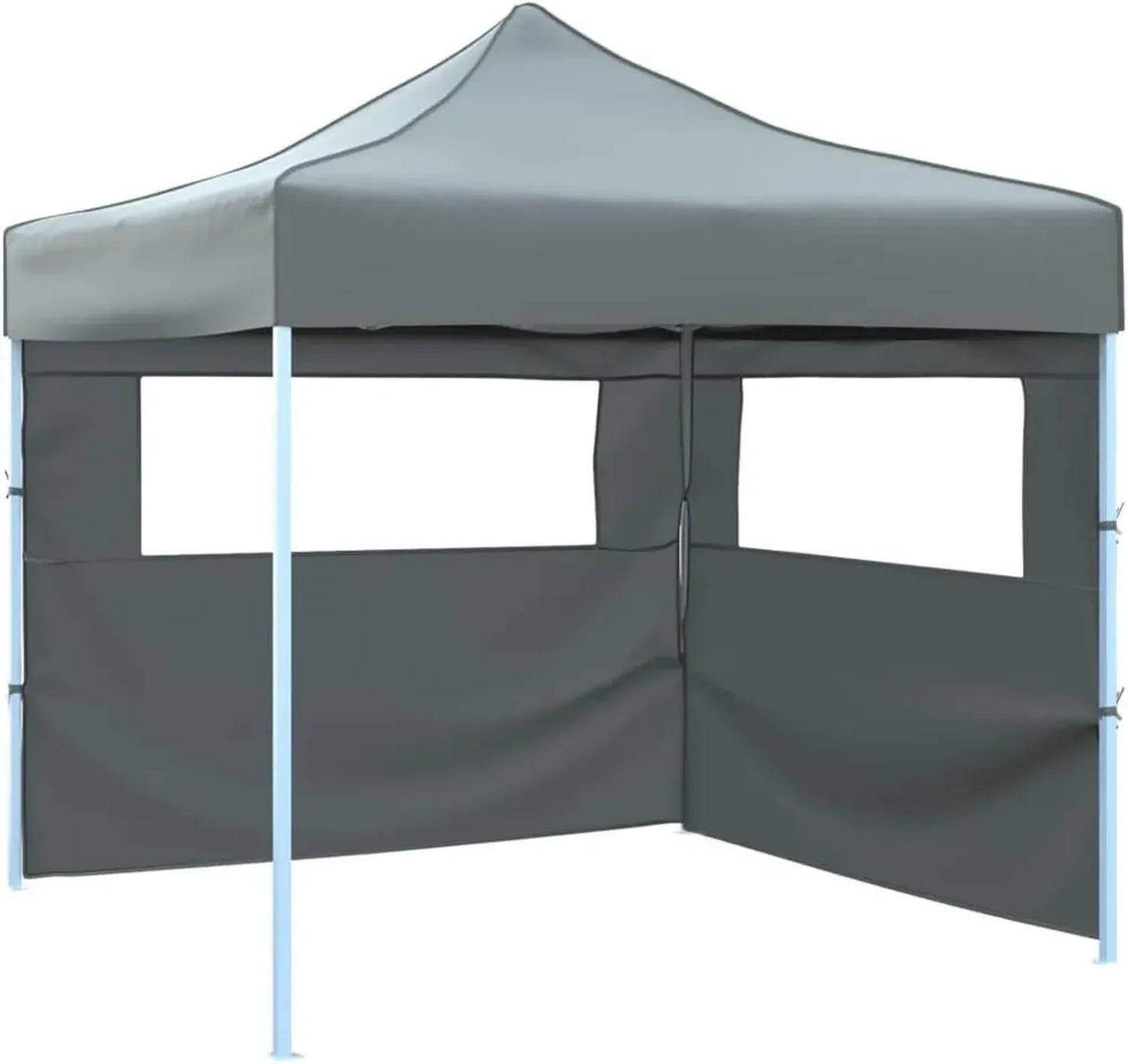 Gazebo pliant 3x3 m en acier anthracite avec parois latérales - Tente de réception imperméable et anti-UV
