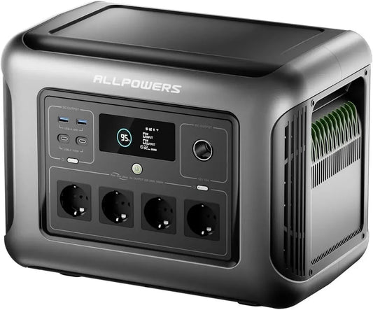 Centrale Allpowers R1500 Lite 1056Wh, Batterie LFP 1600W, Charge Rapide 40 min, Fonction UPS, Générateur Solaire pour Camping