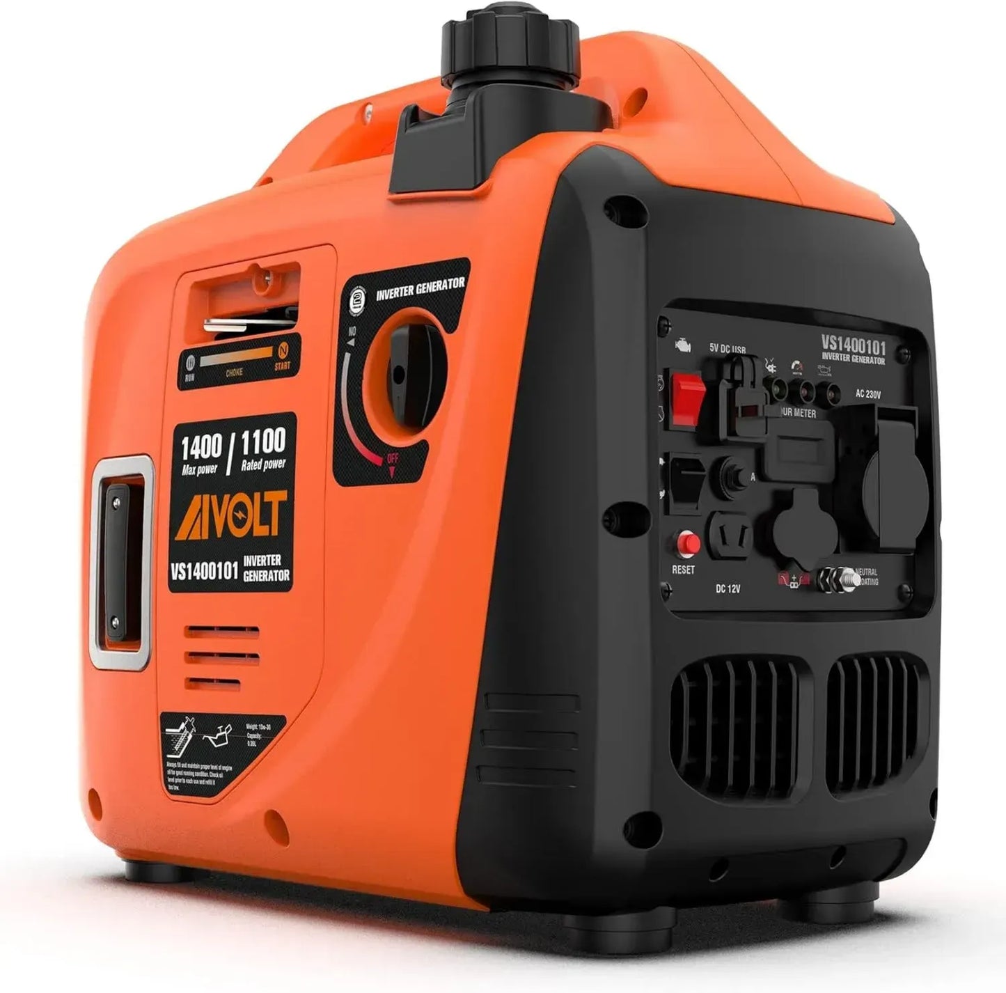 Générateur Inverter Portable 1400W AIVOLT - Silencieux et Léger, Prises AC/DC/USB, Réservoir 2,5L, Idéal pour Camping