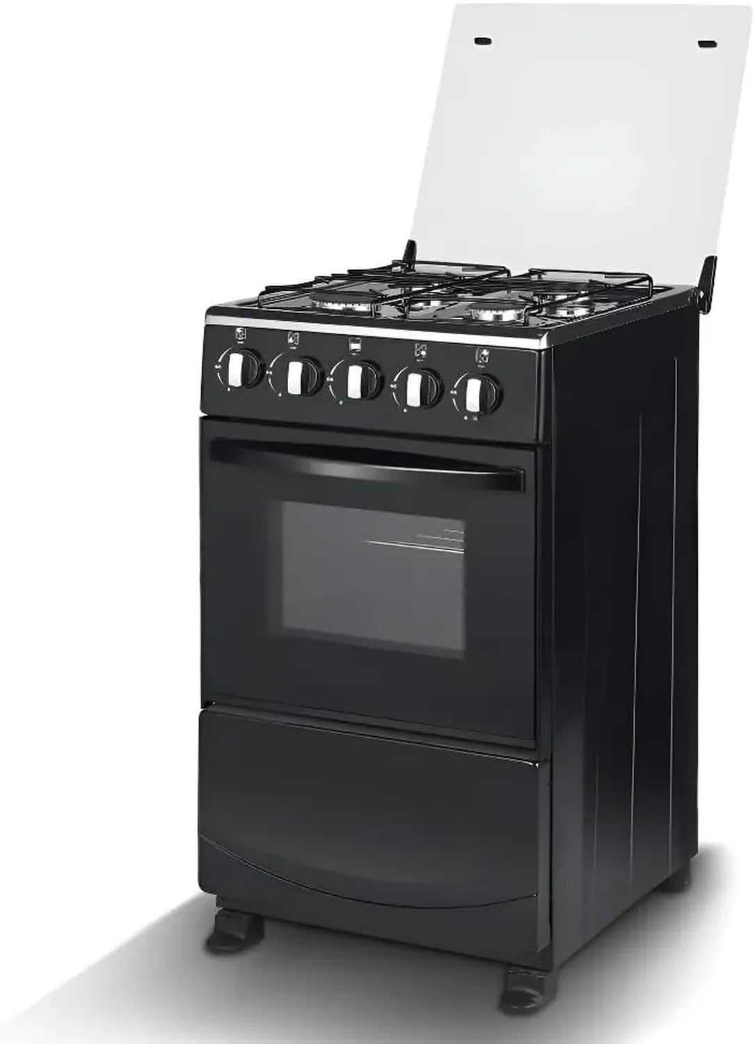 Plaque de Cuisson à Gaz 4 Feux avec Sécurité Anti-Flamme et Surface en Verre Trempé