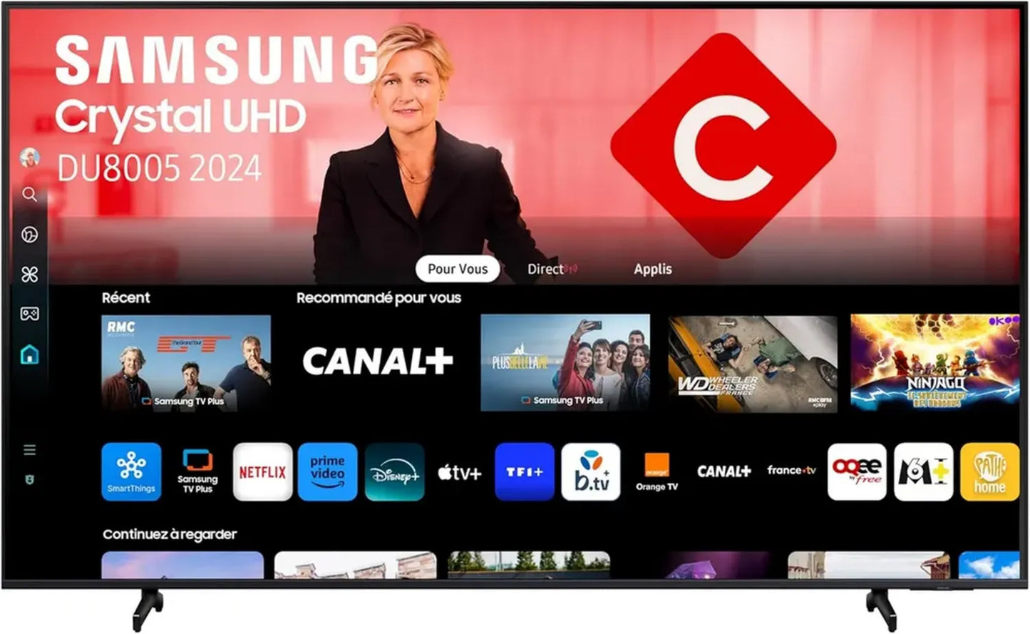 Téléviseur Samsung UHD 4K 50' 2024 avec Q-Symphony et Pied Réglable